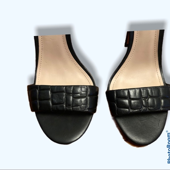 Saks Fifth Avenue black 4” heel ankle strap - Picture 3 of 13